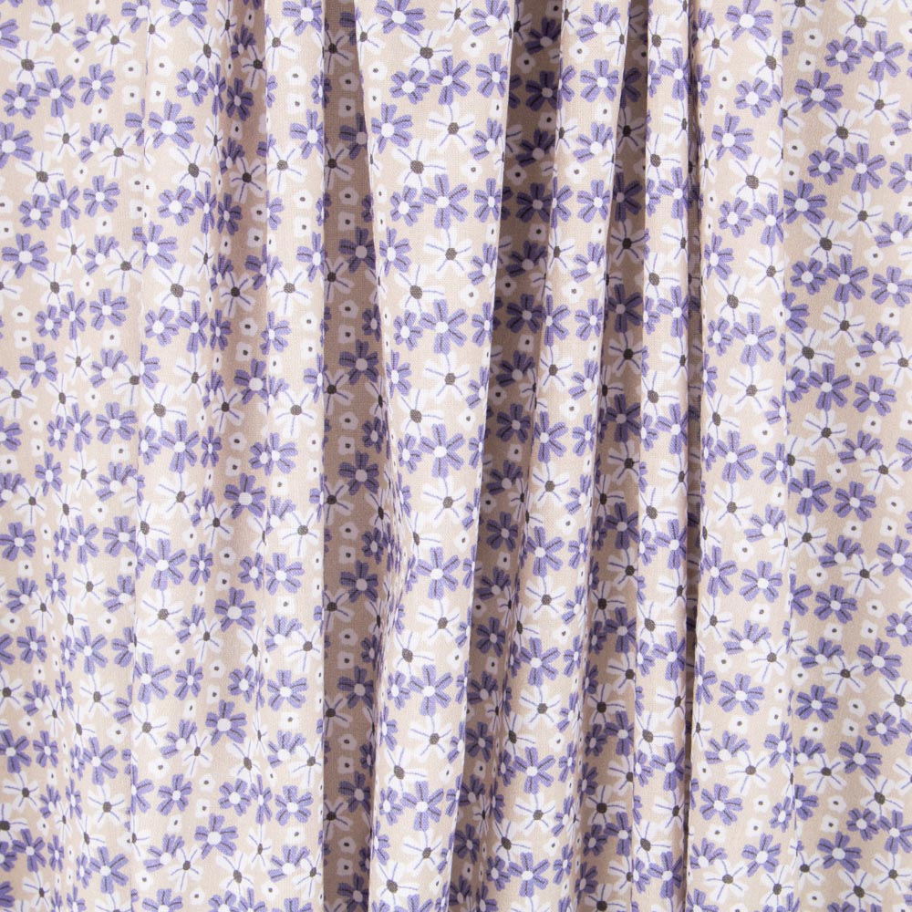 Algodão Popeline Floral Cinza - Ribes y Casals