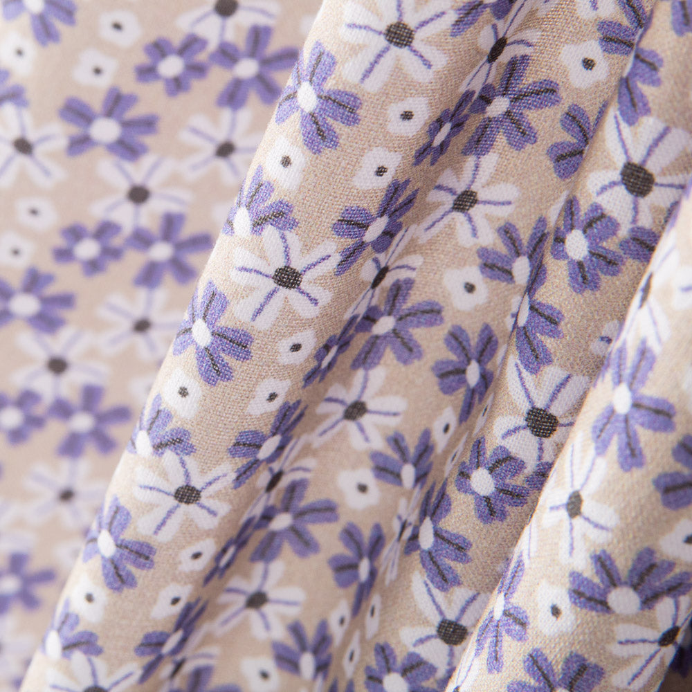 Algodão Popeline Floral Cinza - Ribes y Casals