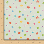 Algodão Popeline Flores Verde Claro - Ribes y Casals