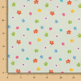 Algodão Popeline Flores Verde Claro - Ribes y Casals