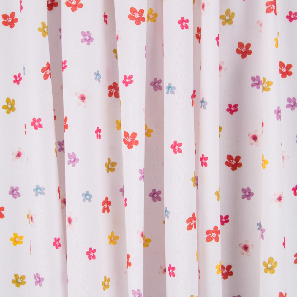 Algodão Popeline Flores Branca - Ribes y Casals