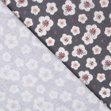 Algodão Popeline Flores Cinza Cinza - Ribes y Casals