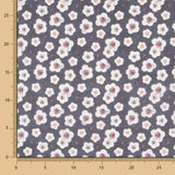 Algodão Popeline Flores Cinza Cinza - Ribes y Casals