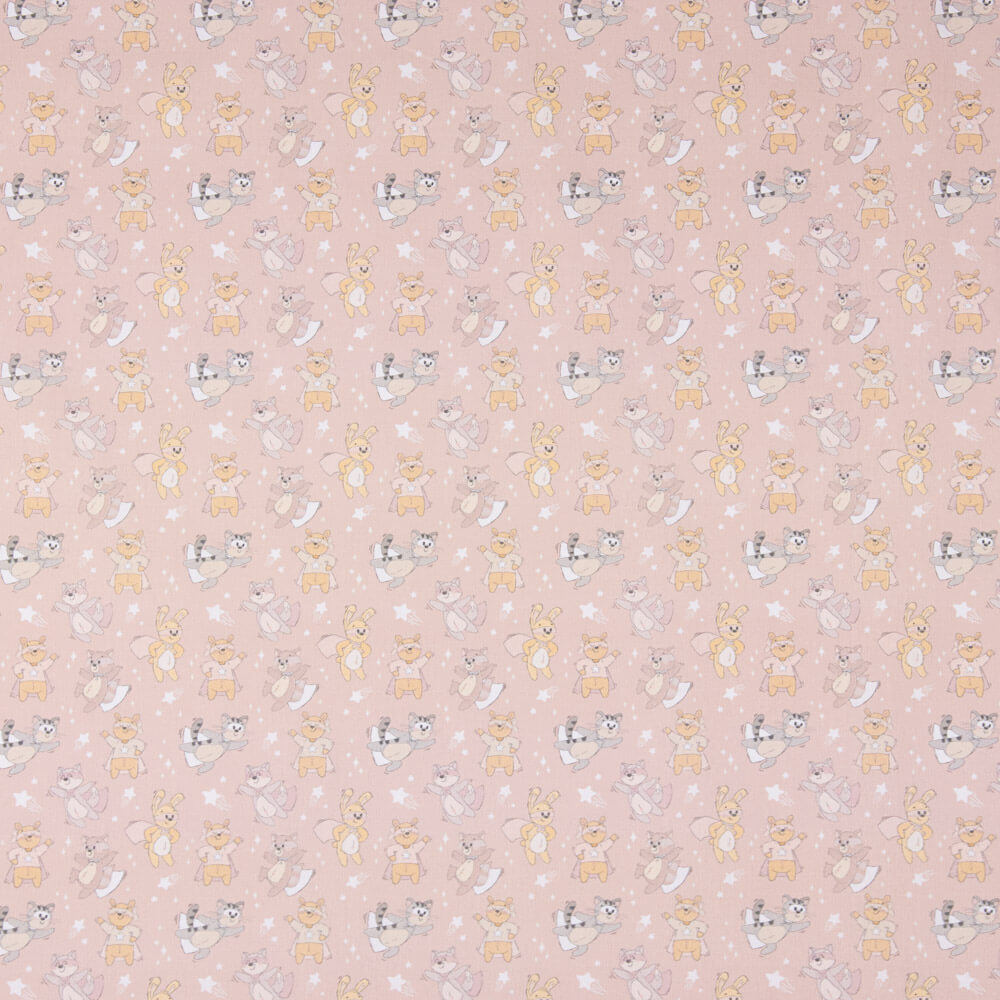 Popeline  Algodão Gato Capa Rosa - Ribes y Casals