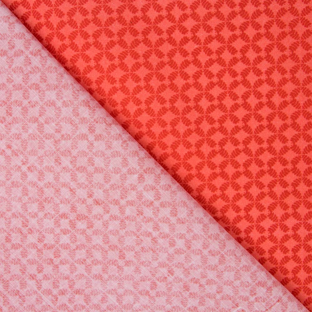 Algodão Popeline Geométrico Laranja - Ribes y Casals