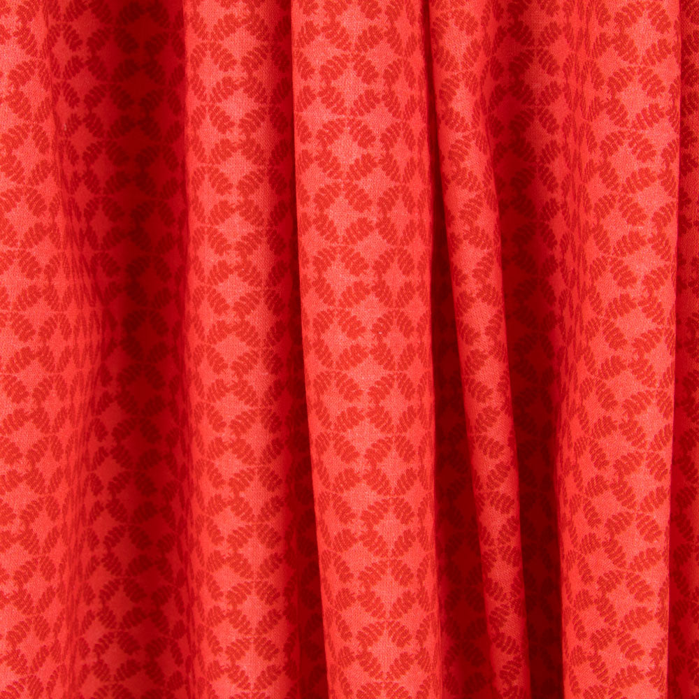 Algodão Popeline Geométrico Laranja - Ribes y Casals