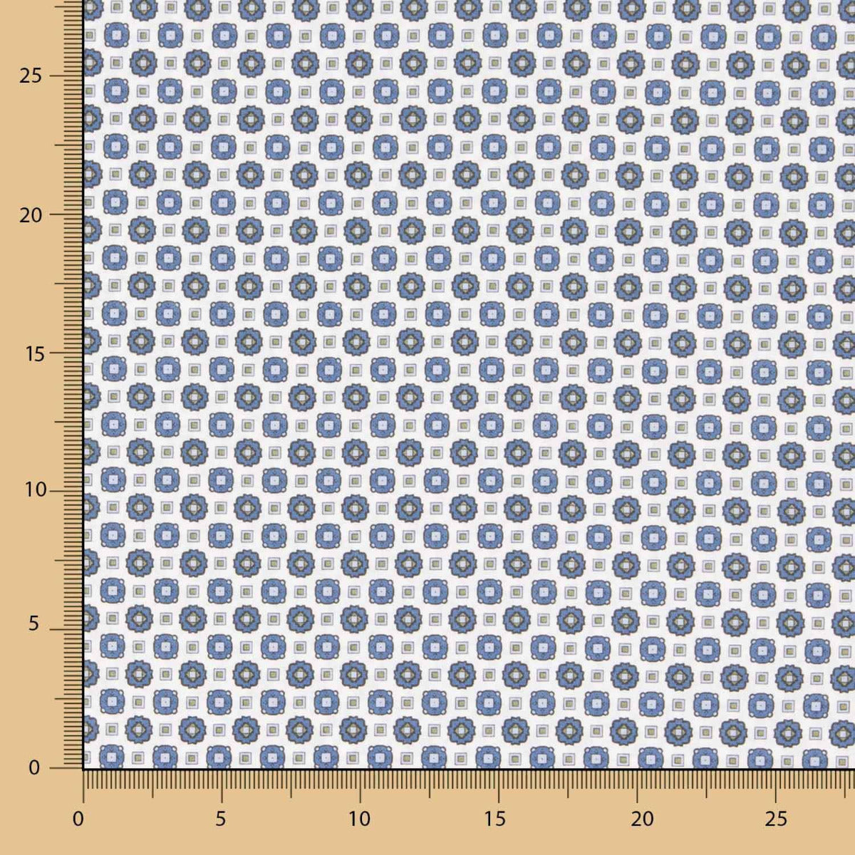 Popeline Flor Kubo Azul - Ribes y Casals