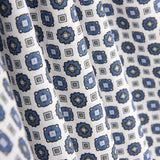 Popeline Flor Kubo Azul - Ribes y Casals