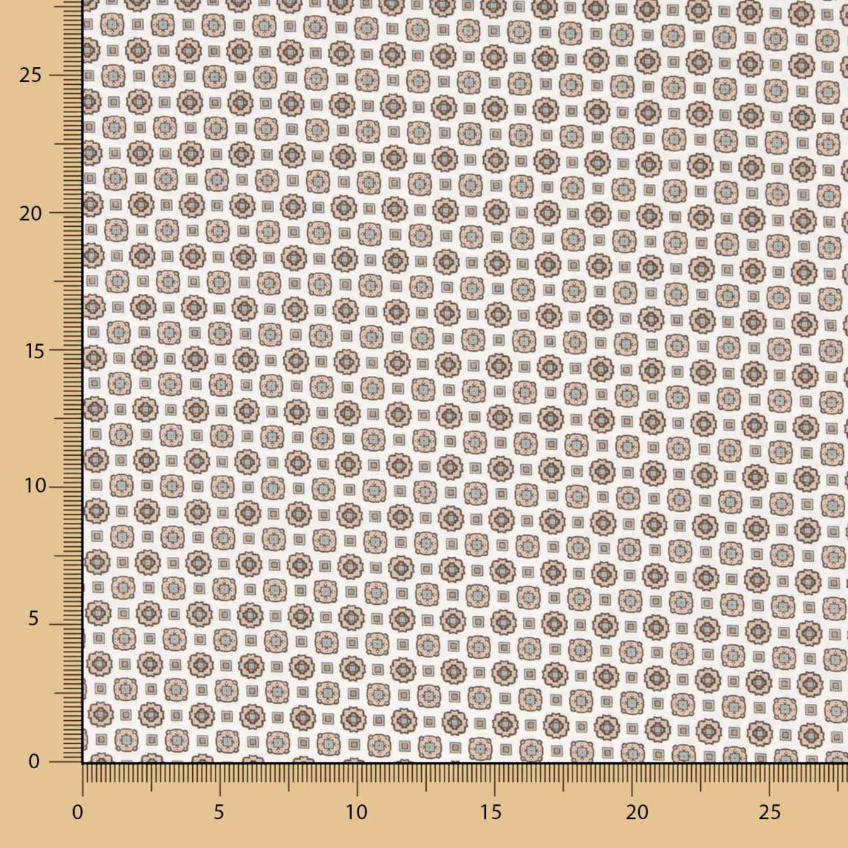 Popeline Flor Kubo Bege - Ribes y Casals