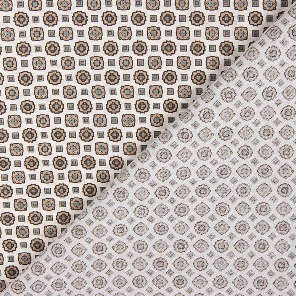 Popeline Flor Kubo Bege - Ribes y Casals