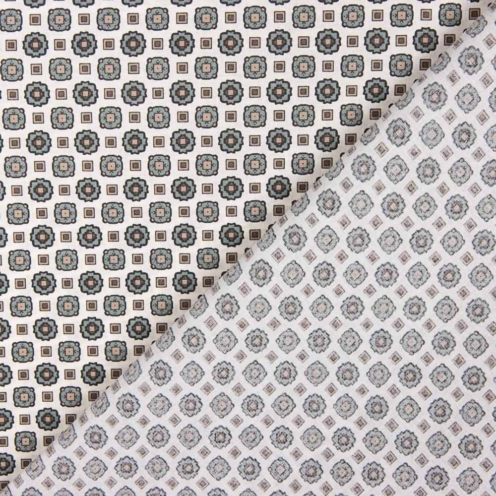 Popeline Flor Kubo Esverdeado - Ribes y Casals