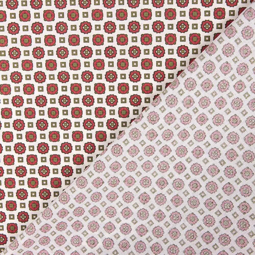 Popeline Flor Kubo Vermelho - Ribes y Casals