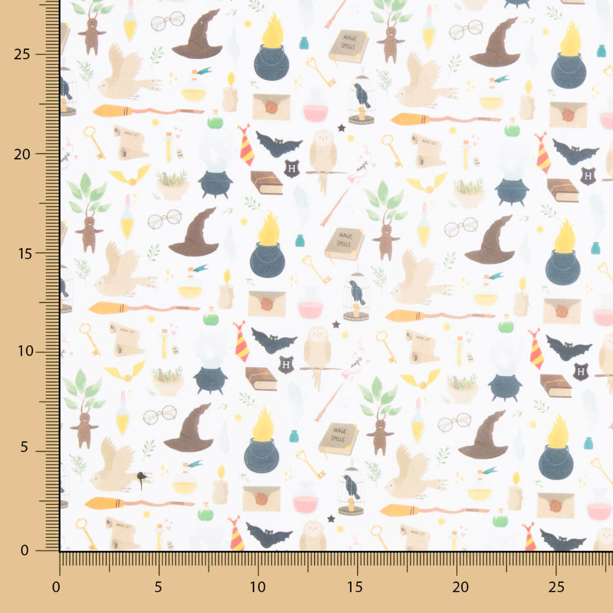 Popeline  Algodão Mágico Potter Branco - Ribes y Casals