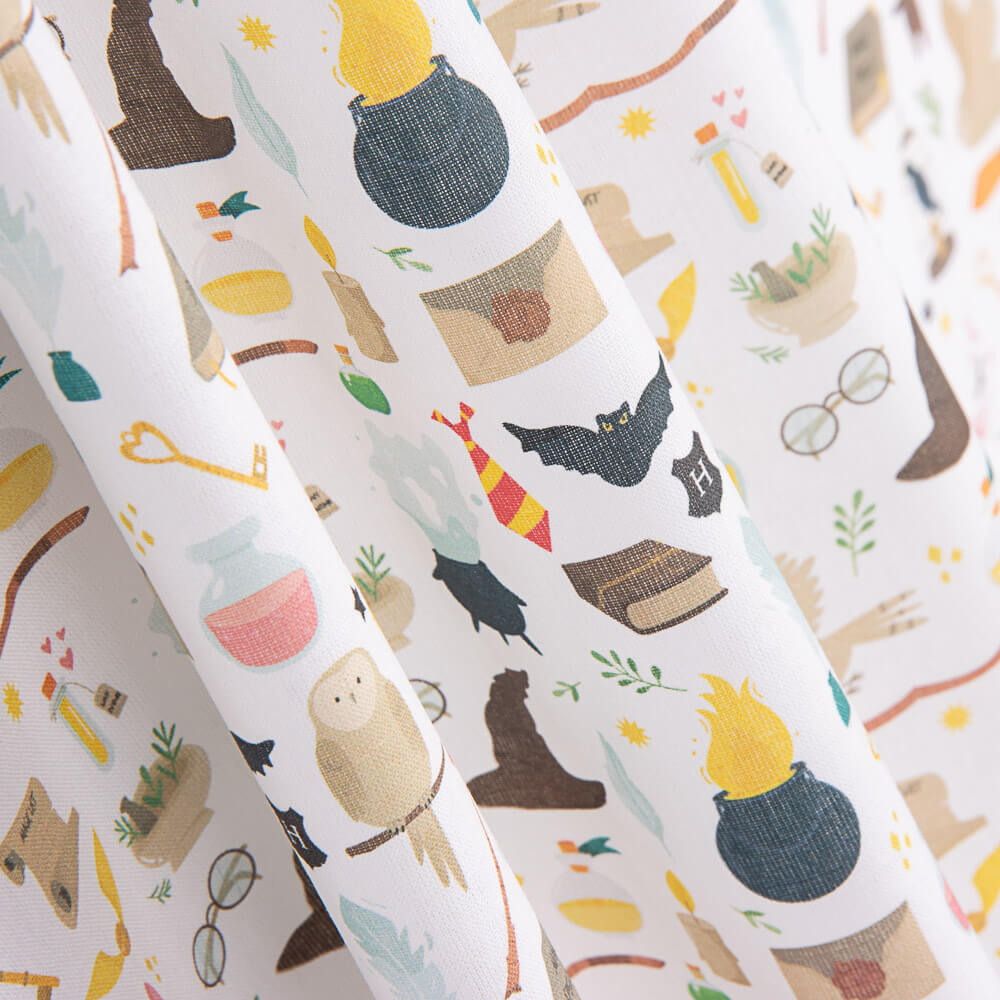 Popeline  Algodão Mágico Potter Branco - Ribes y Casals