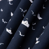 Popeline Algodão Marinho Barcos - Ribes y Casals