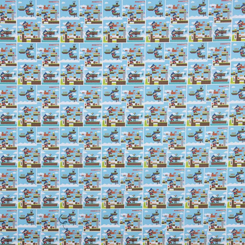 Popeline  Algodão Super Mario Azul - Ribes y Casals