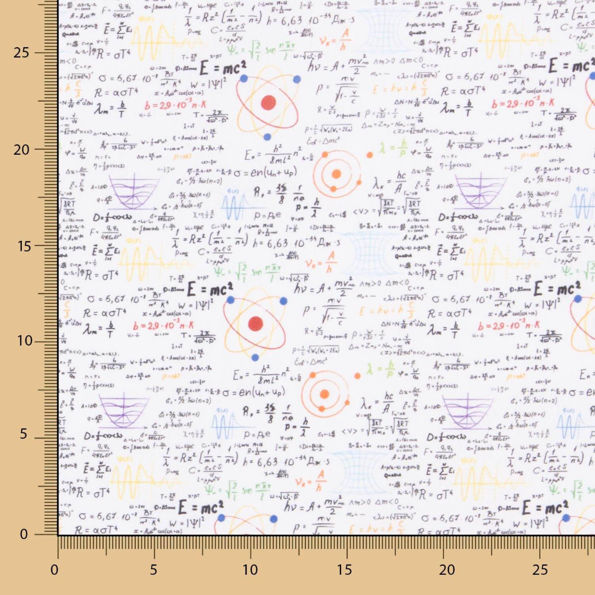 Retal Popelín Algodón Pizarra Matemáticas 130x140 cm - Ribes y Casals