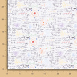 Retal Popelín Algodón Pizarra Matemáticas 130x140 cm - Ribes y Casals