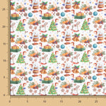 Popeline De Natal Desenhos Branco - Ribes y Casals