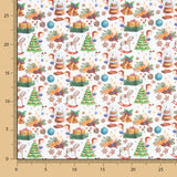 Popeline De Natal Desenhos Branco - Ribes y Casals