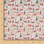 Popeline De Natal Desenhos Cinza - Ribes y Casals