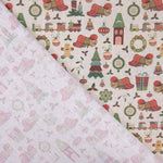 Popeline De Natal Desenhos Cinza - Ribes y Casals