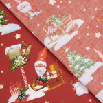 Popeline Natal Gnomos Vermelho - Ribes y Casals