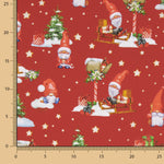 Popeline Natal Gnomos Vermelho - Ribes y Casals