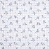 Popeline  Algodão Urso De Pelúcia Xadrez Azul - Ribes y Casals