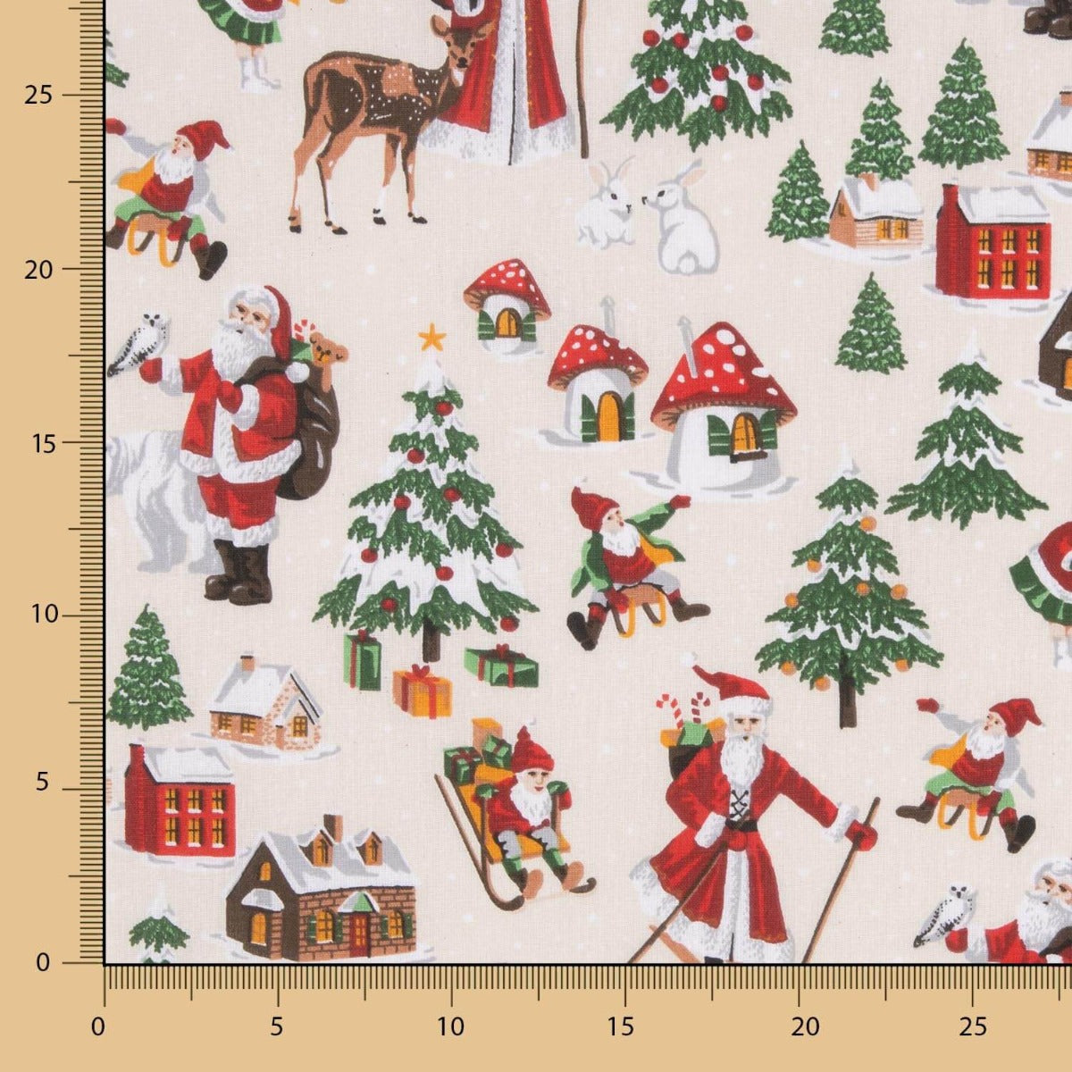 Popeline Natal Papai Noel Cru - Ribes y Casals