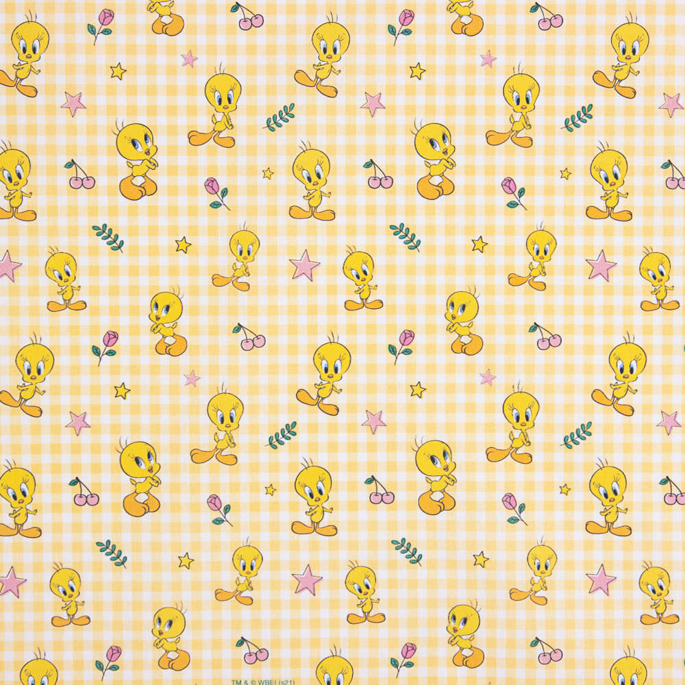 Popeline  Algodão Piu-Piu Amarelo - Ribes y Casals