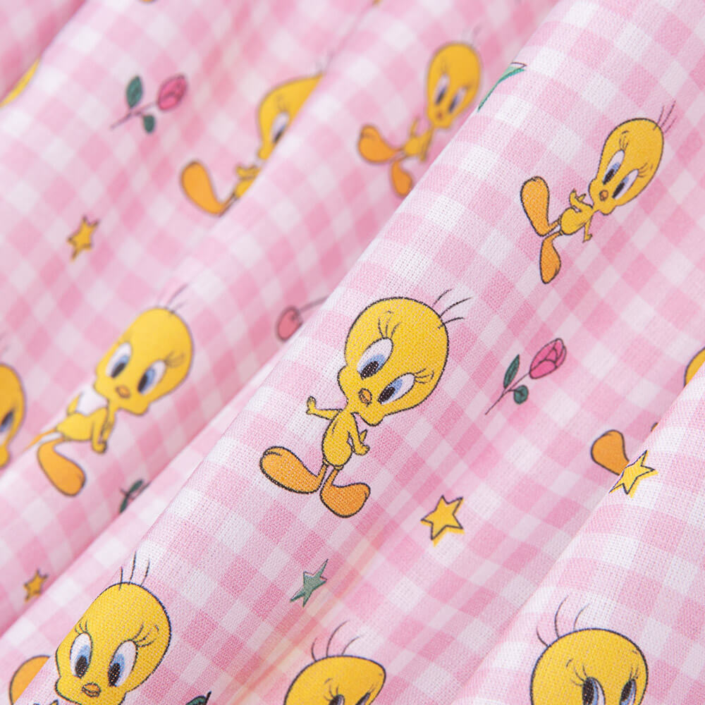 Popeline  Algodão Piu-Piu Rosa - Ribes y Casals