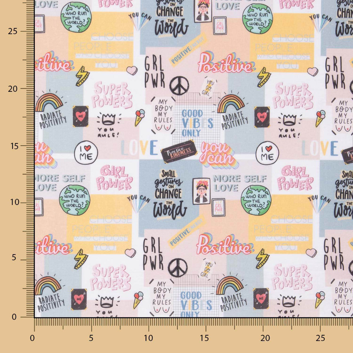 Popeline  Algodão Woman Positive - Ribes y Casals