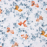 Popeline Algodão Peixe Koi Branco - Ribes y Casals