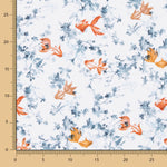 Popeline Algodão Peixe Koi Branco - Ribes y Casals