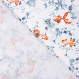 Popeline Algodão Peixe Koi Branco - Ribes y Casals