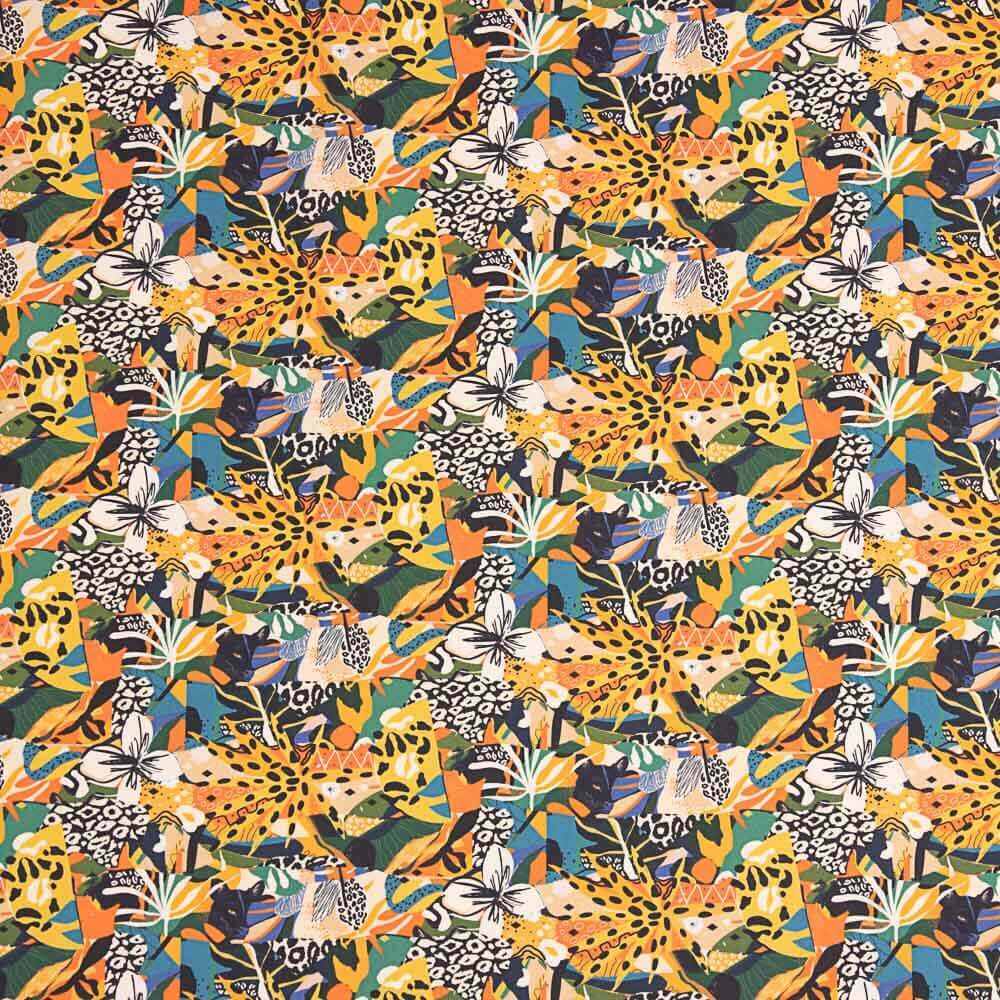 Popeline  Algodão Felino Multicolorido - Ribes y Casals