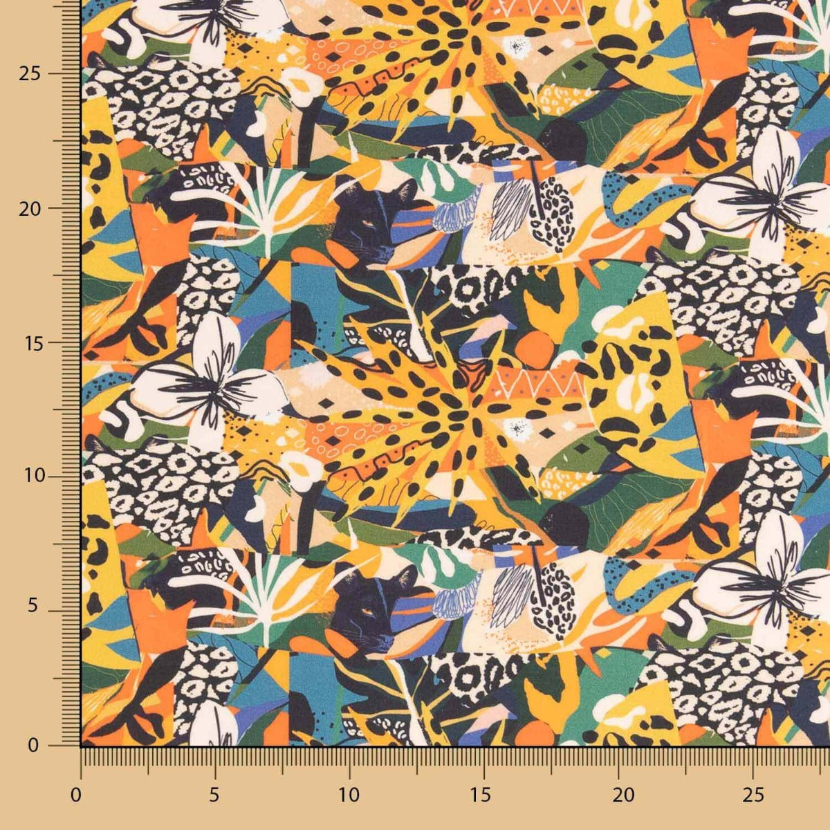 Popeline  Algodão Felino Multicolorido - Ribes y Casals