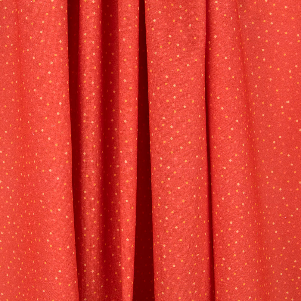 Algodão Popeline Bolinhas Laranja - Ribes y Casals