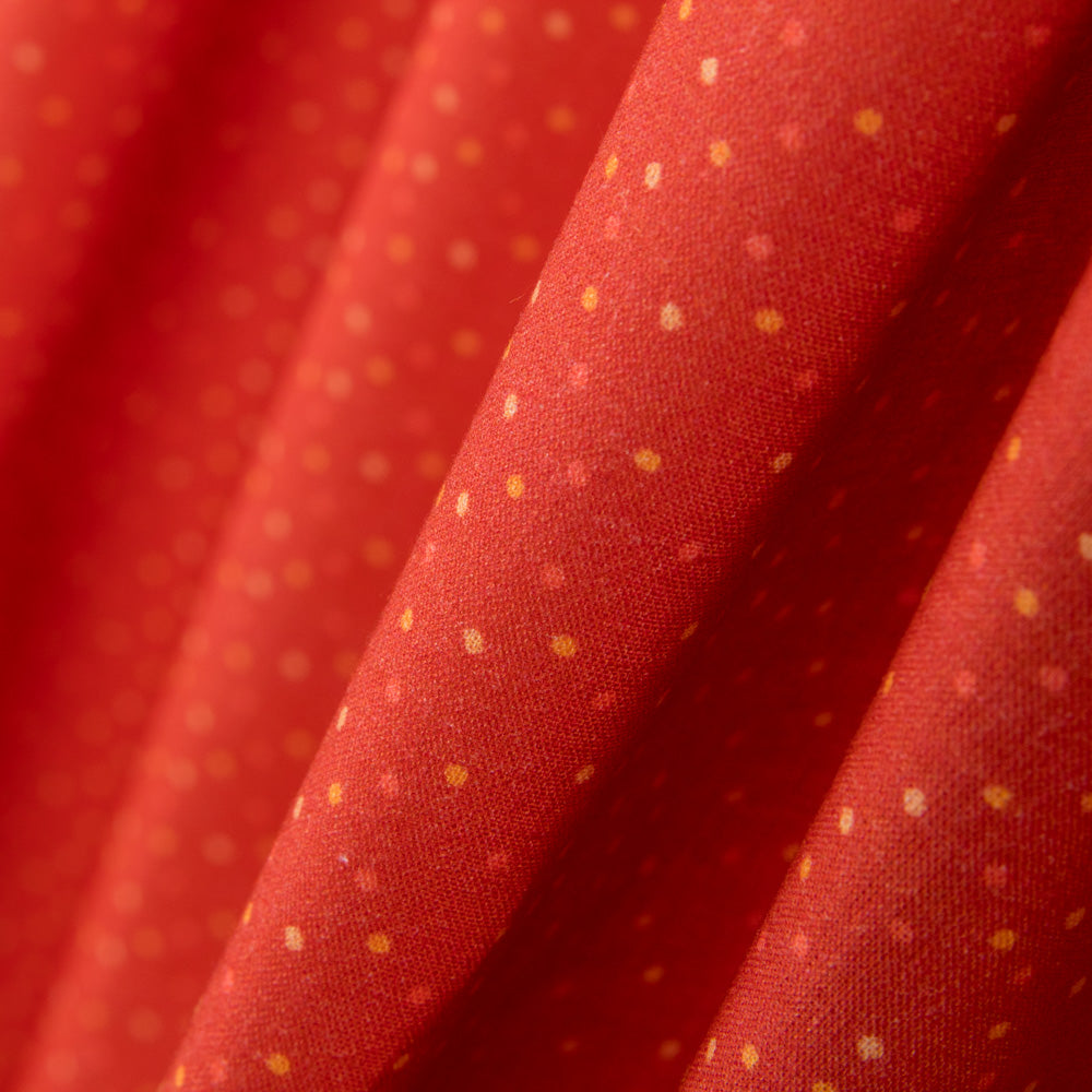 Algodão Popeline Bolinhas Laranja - Ribes y Casals