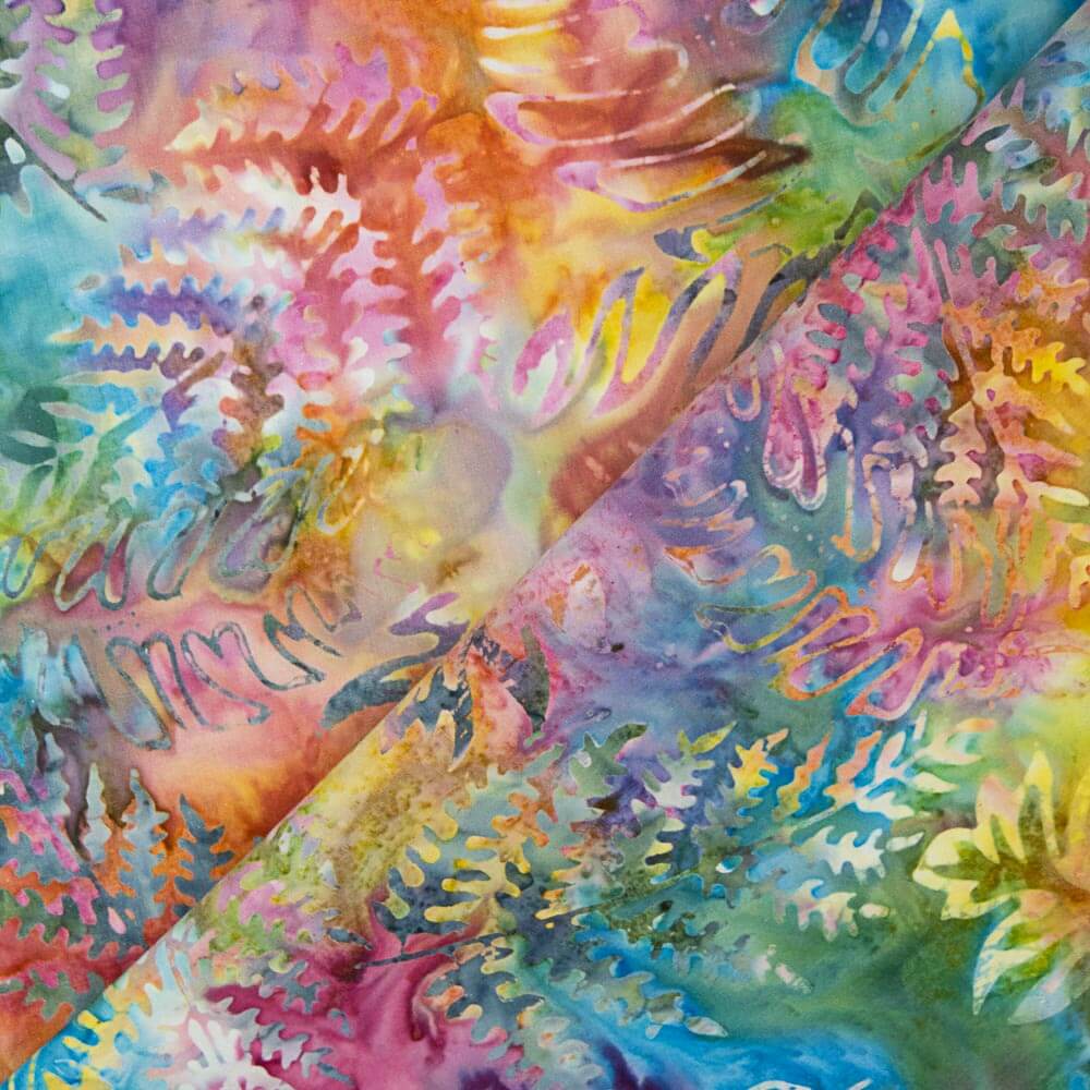 Batik Folhas Multicolorido Rosa - Ribes y Casals