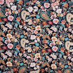 Popeline Viscose Caxemira Preto - Ribes y Casals