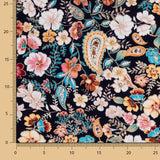 Popeline Viscose Caxemira Preto - Ribes y Casals