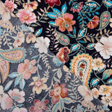 Popeline Viscose Caxemira Preto - Ribes y Casals