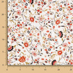 Popeline Viscose Floral Branco - Ribes y Casals