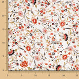 Popeline Viscose Floral Branco - Ribes y Casals