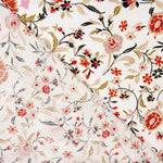 Popeline Viscose Floral Branco - Ribes y Casals