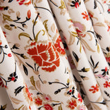 Popeline Viscose Floral Branco - Ribes y Casals