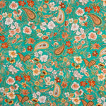 Popeline Viscose Florl Verde - Ribes y Casals