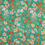 Popeline Viscose Florl Verde - Ribes y Casals